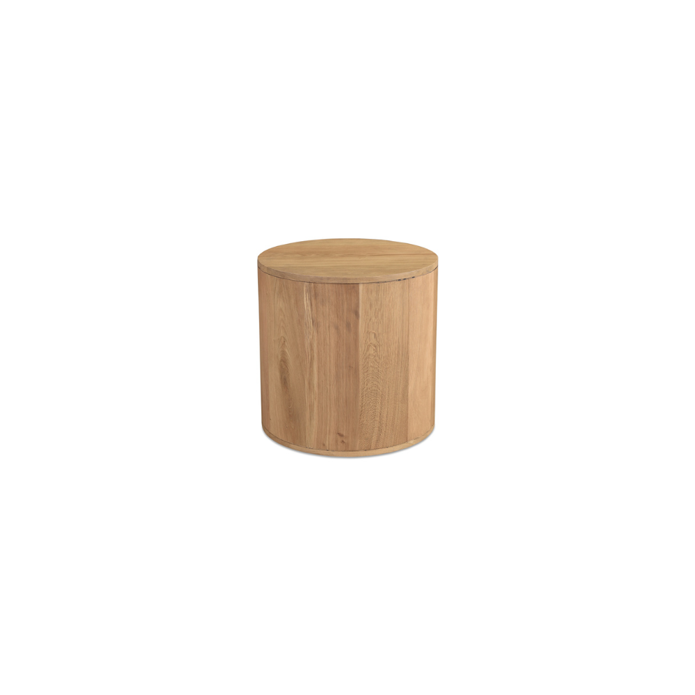 Theo nightstand with a smooth, seamless wood finish.