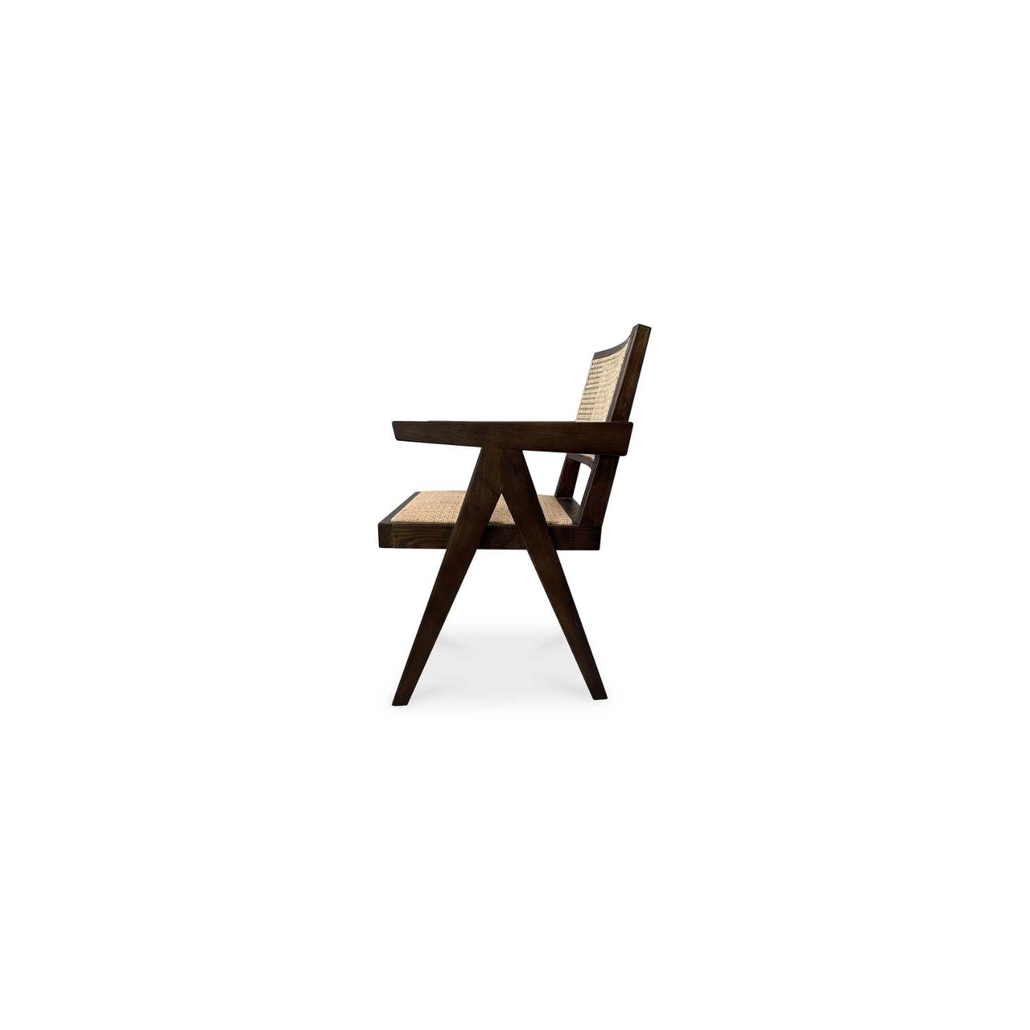 Takashi chair in dark brown elm wood.