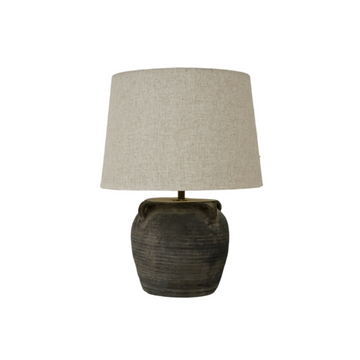 Louis IV Vintage Pot Lamp • Drum Shade