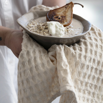 Stonewashed Cotton Waffle Weave Tea Towel