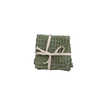 Stonewashed Cotton Waffle Weave Dish Cloths • Set of 3