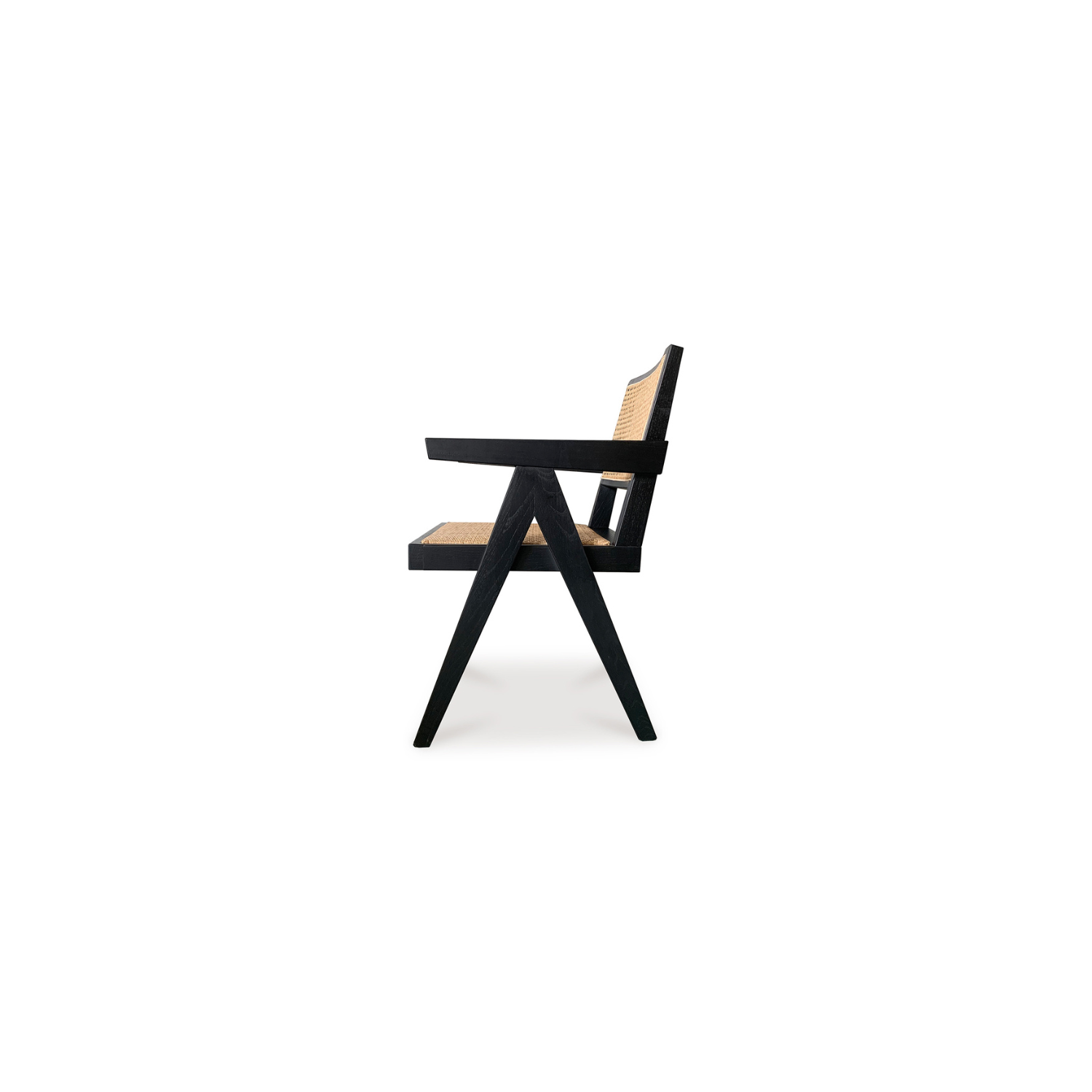 Takashi chair in black elm wood.