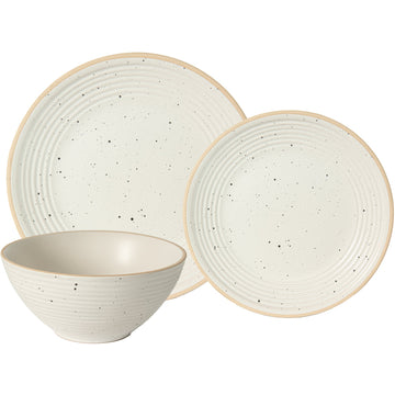12 Piece Stoneware Dinnerware Set | Speckle