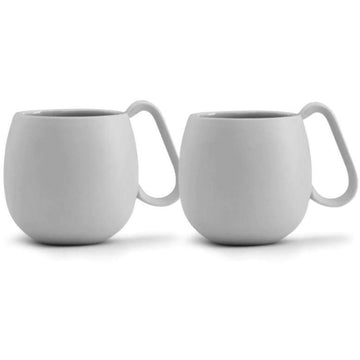 Set of 2 pale gray mugs